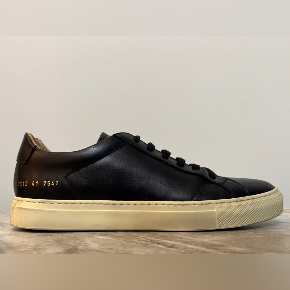Common Projects Achilles Low Black White 41 EU 8 US  EUC $450 Minimalist Italy